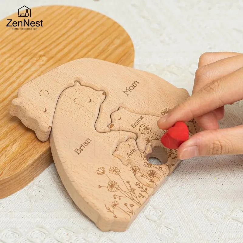 Little Bear Family Personalized Wooden Puzzles 5