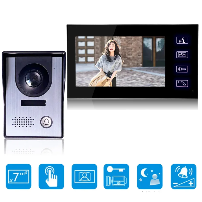 

SYSD ntercom 7'' Monitor Video Door Phone System Kit with IR Camera home wired phone