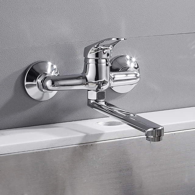 ก๊อกน้ำอ่างล้างหน้าติดผนังแบบสากลก๊อกผสมน้ำร้อนและน้ำเย็นก๊อกเดี่ยวจับห้องครัวห้องน้ำอ่างล้างหน้า 3