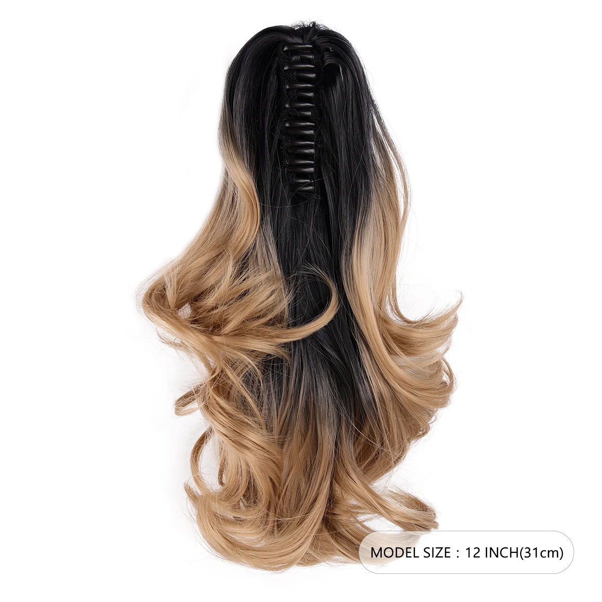 12 inch curled edge detachable claw clip ponytail extension synthetic wave fluffy drawstring claw clip style ponytail fake hair extensions