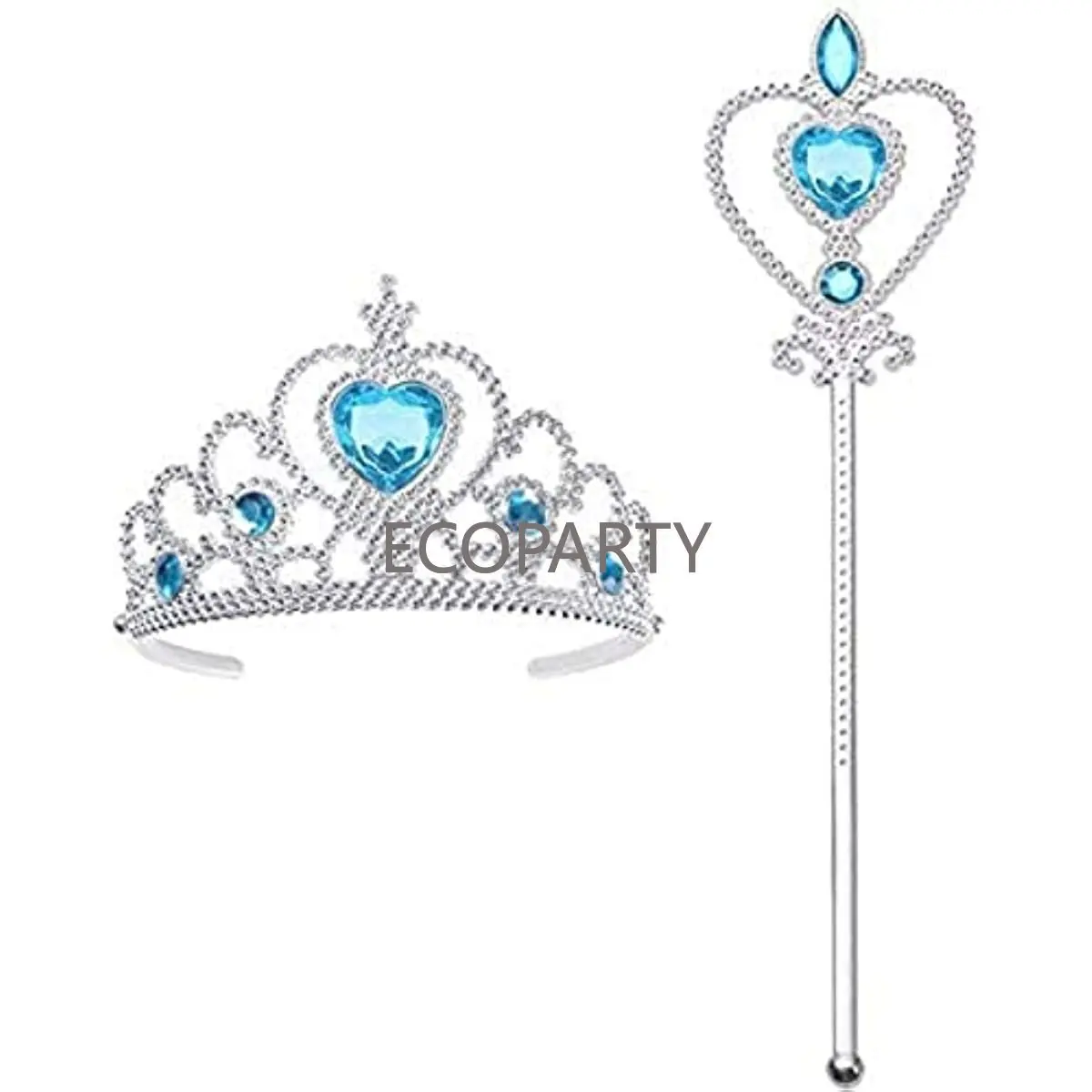 

Prinzessin ELSA Die Schneekönigin Dress Up Accessoires - 2 Stück Geschenk-Set Mit Strass Crown Zauberstab Blau 80s Clothes