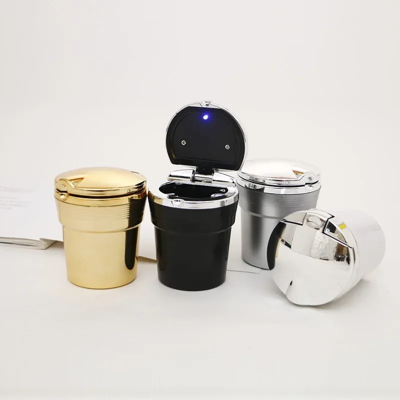 

Универсальная автомобильная пепельница со светодиодной подсветкой и крышкой, многофункциональная пепельница для автомобиля с креативным дизайном