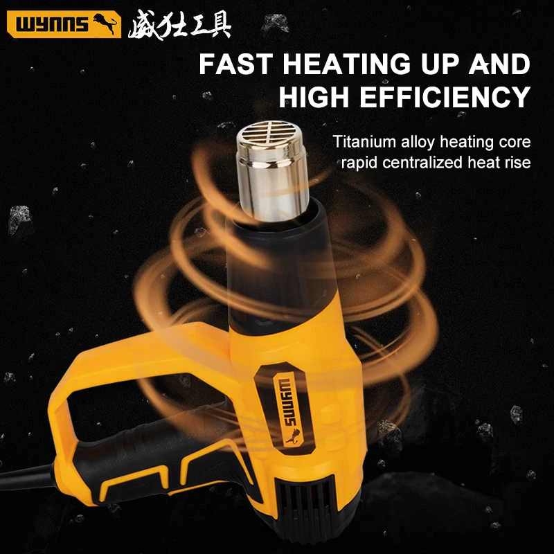 WYNNS 2000W Heat Gun Professional Hot Air Gun Adjustable Temperature 50-600 for DIY Stripping Paint Shrinking PVC Tool and Home 3