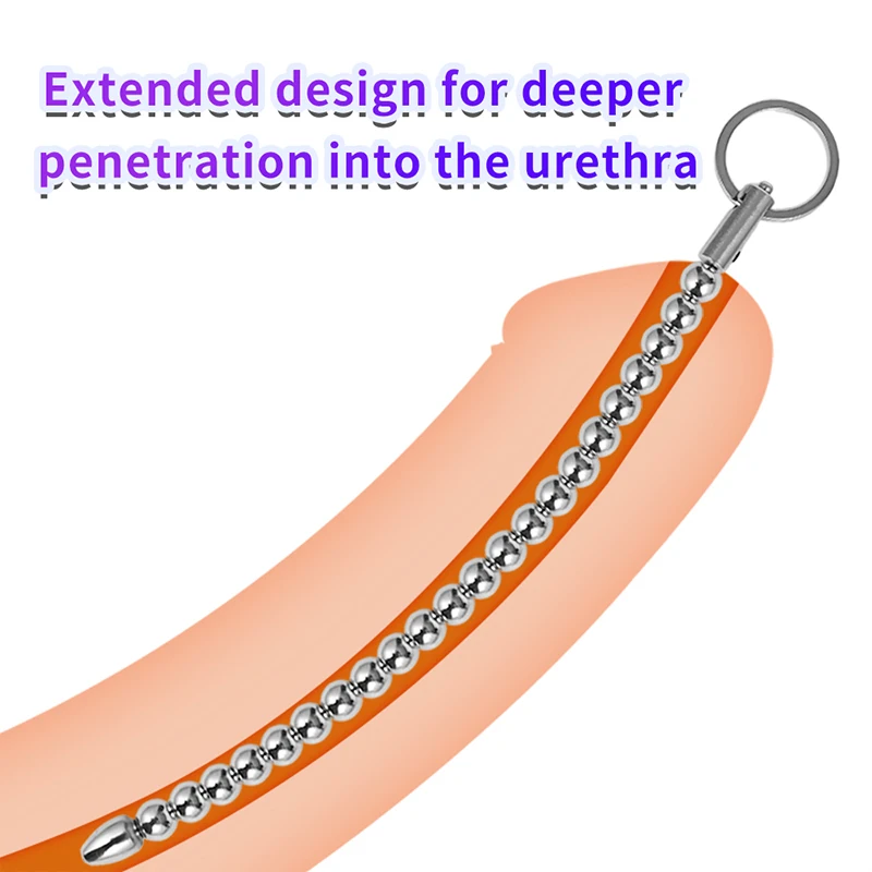Urethral dilator silicone urethral dilator Stainless steel bead Horse Eye Stick Urethran Expander Sextoys SM Penis Plug Men Urethra Masturbation Stimulator Adult Supplies