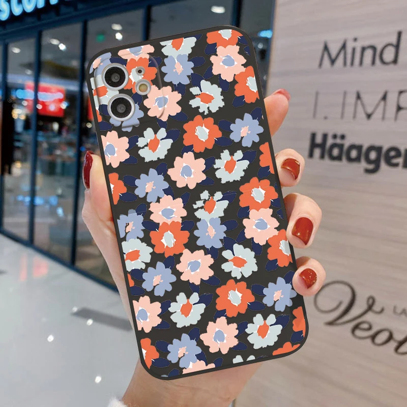 Funda de teléfono con diseño de margaritas para iPhone 13, funda para iPhone 11, 12, 14, 15 Pro Max, 12, 13 Mini, XR, X, XS, 6, 7, 8 Plus, SE, carcasa trasera de silicona suave