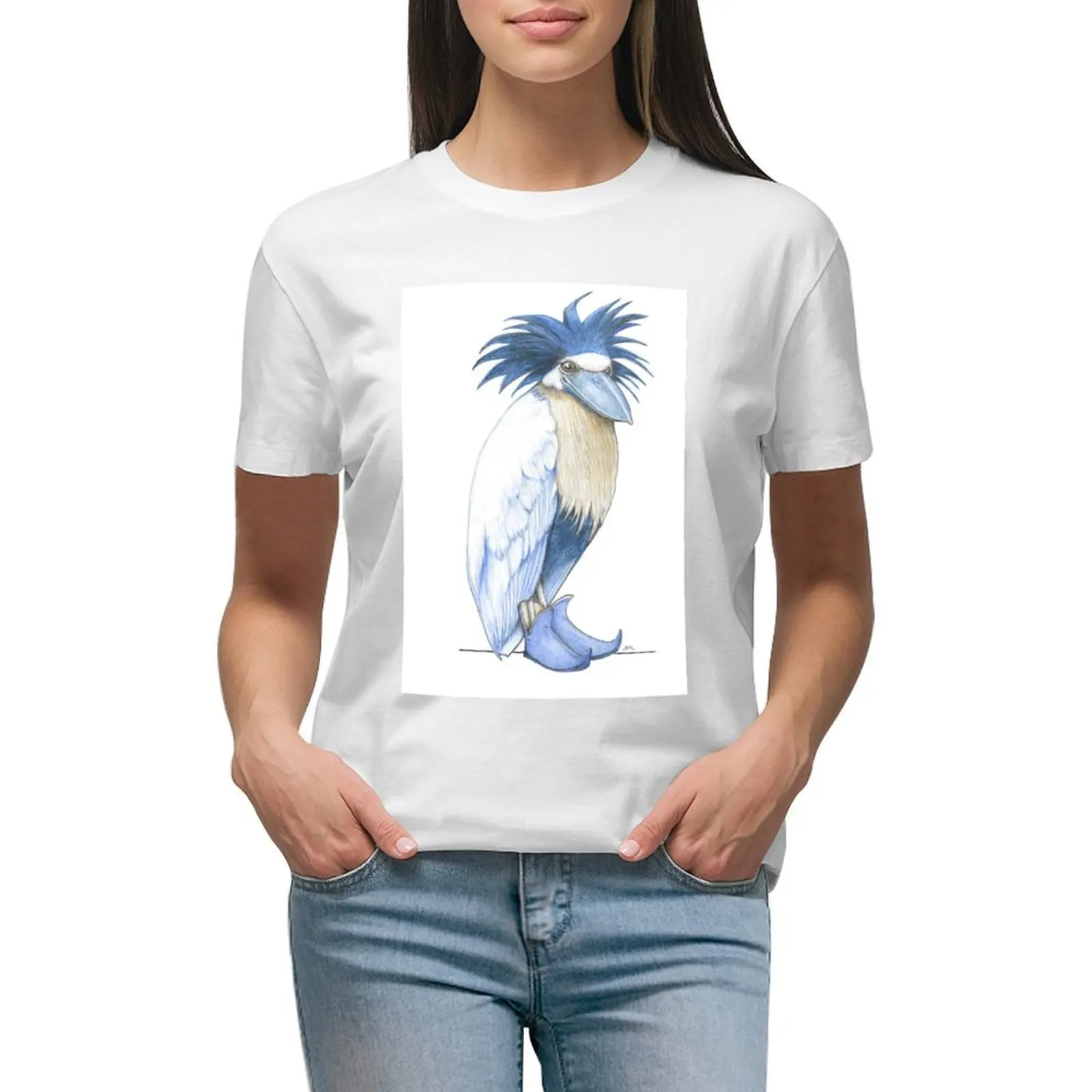 Heron A Bordo Barca In Scarpe Jester. T-Shirt Vintage Vestiti Camicetta Estate Top Camicie Strette Per Le Donne