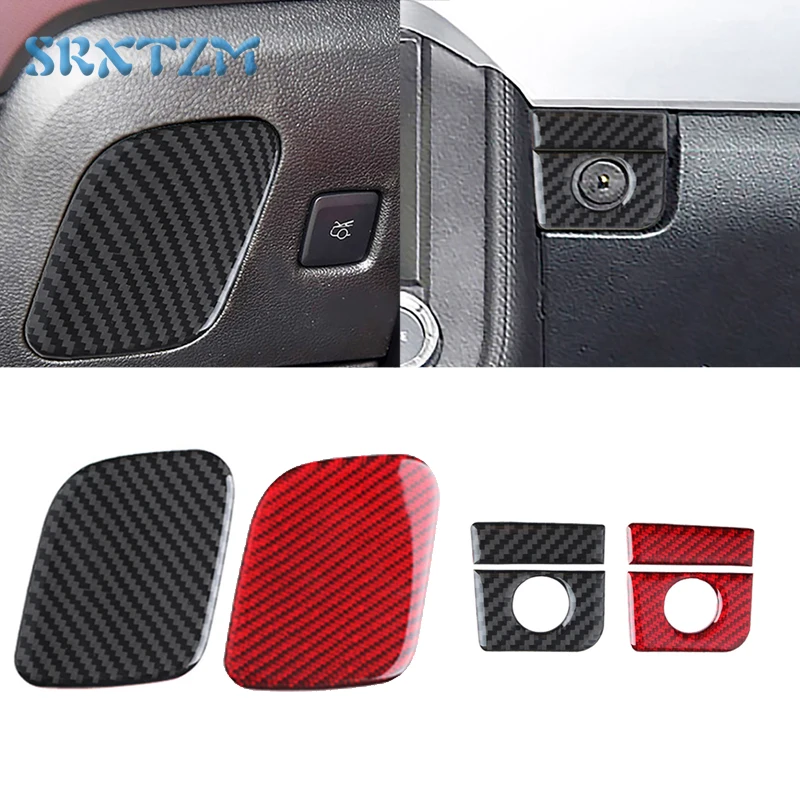 

For Ford Mustang 2015-2022 Carbon Fiber Storage Box Key Lock Panel Stickers