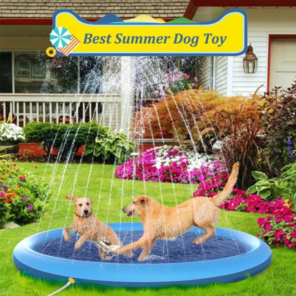 

100cm Inflatable Water Spray Mat Children Game Play Summer Lawn Mats Kids Outdoor Splash Mat For Pool Games Toy Sprinkle Mat