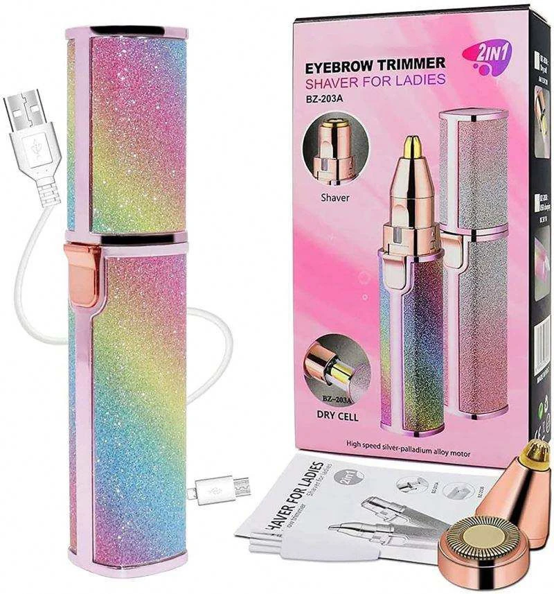 Eyebrow Trimmer Set Eyebrow Trimmer Electric Epilator Hair Shaver Facial Hair Remover Hair Remover Electric Eyebrow Trimmer Epilator Face Brow Hair Remover For Female Painless Safety USB Charging Hair Remover For All Body Use