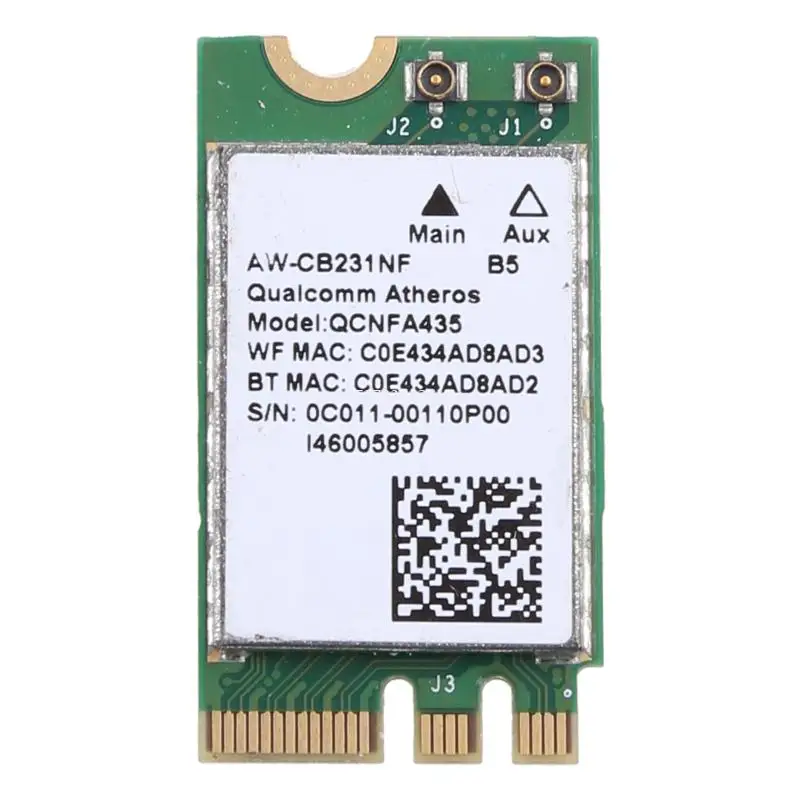 Scheda Adattatore Wireless Per Qca9377 Qcnfa435 802.11Ac 2.4G/5G Ngff Wifi Wlan Card Bluetooth-Compatibile 4.1 Per Pc Dropship