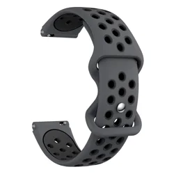Quick - Dry Breathable Sport Wristband: Soft Silicone Band with Round Hole Strap Design for Xiaomi S4 41mm (Coal black)