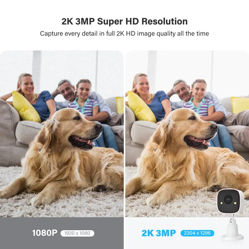 Outdoor Wireless Security Camera 3MP 1296P,Camera with WiFi, Home Security Surveillance, Property Monitoring, Indoor Security - Image 3