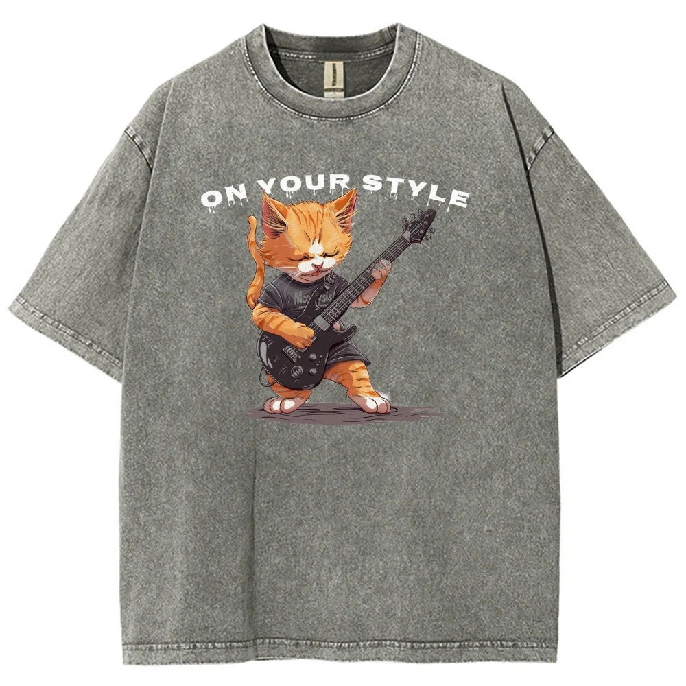 

Vintage Washed T Shirts For Man, Customized Print Short Sleeve Shirt , Harajuku Oversize Tops, pure Cotton Unisex Y2k Streetwear