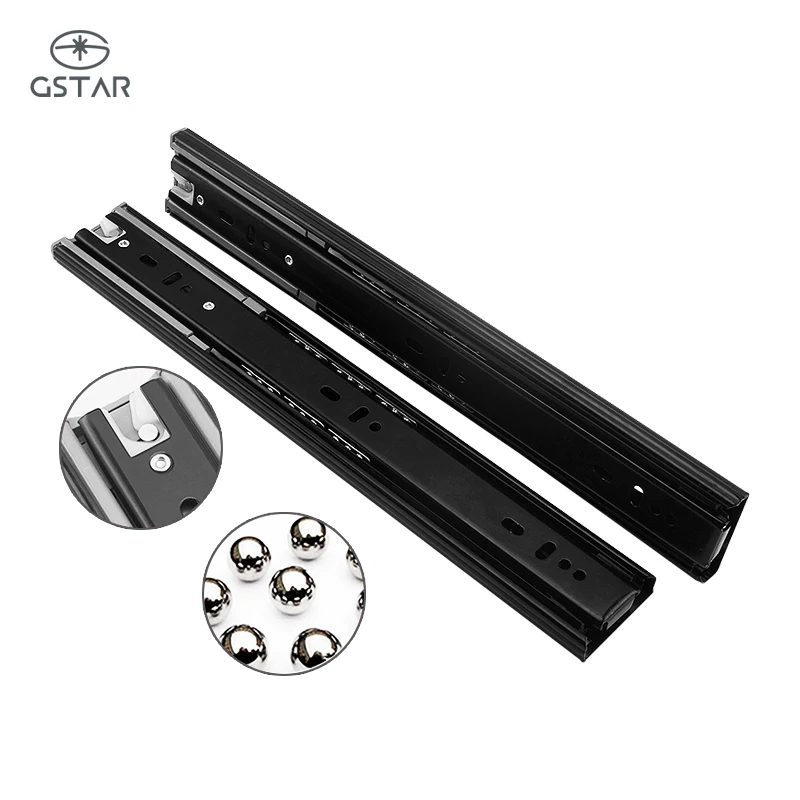Push to Open Drawer Slides Full Extension Handleless Side Mount Ball Bearing Track Guide Runners Telescopic Drawer Pocket Slides