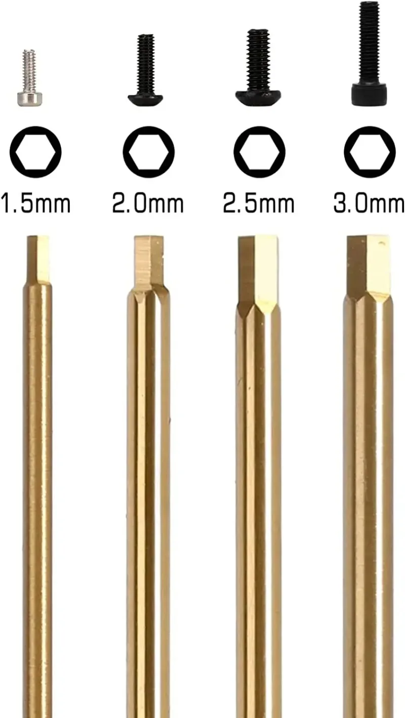 Jeu de 4 tournevis hexagonaux 1.5-3.0mm pour drone RC hélicoptère