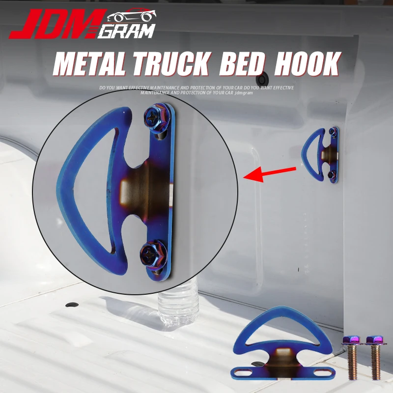 

Burnt Blue Car Truck Hook Pickup Organizer Universal Metal Cargo Box Wall Storage Tie Down Strong Fixing Tool Auto Accessories