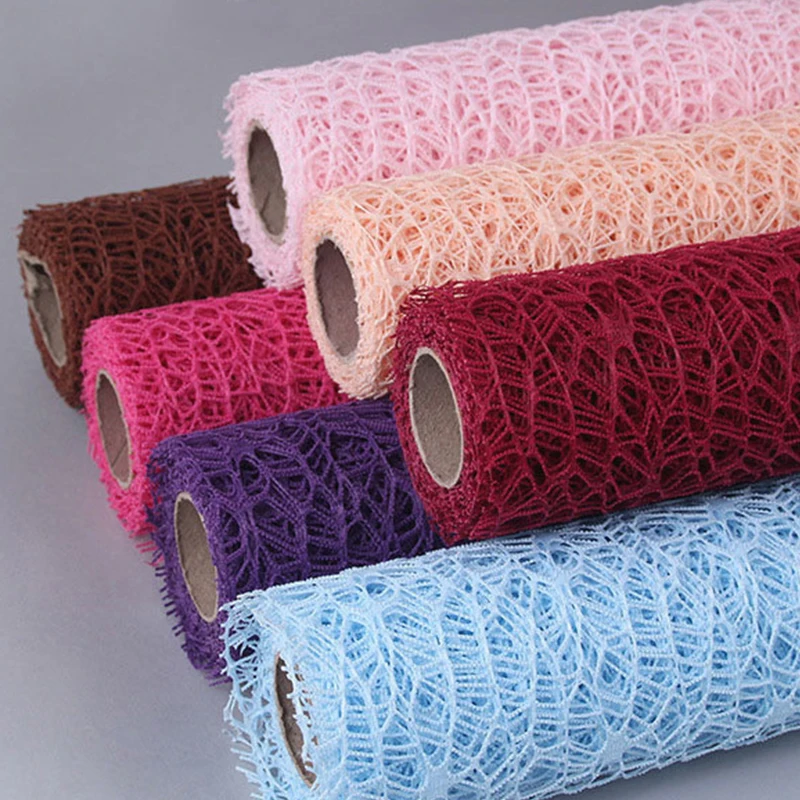 Flower Wrapping Mesh Paper Iregular Hollow Net Wrapper Floral Bouquet Paper Fresh Flower Packaging Sheet Florist Wrap Supplies
