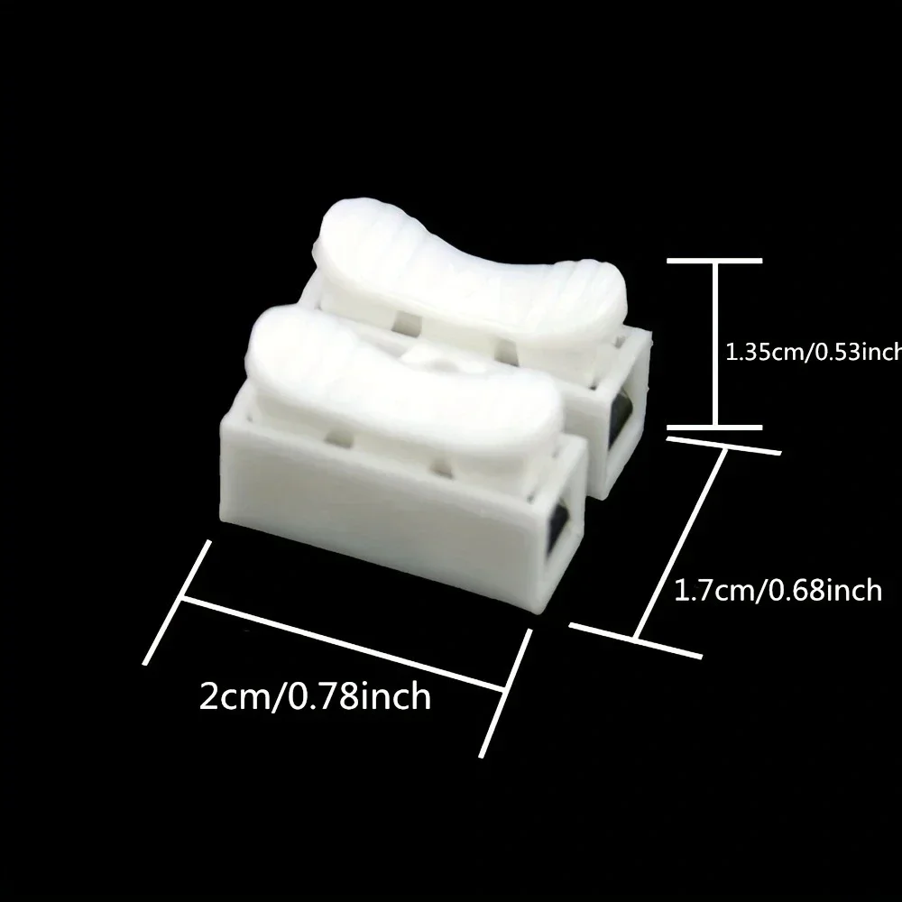 Wire connectors 20pcs Nenhuma solda solda r&aacute;pida 2P cabo fio conector nenhum parafuso bloco terminal bra&ccedil;adeira de mola