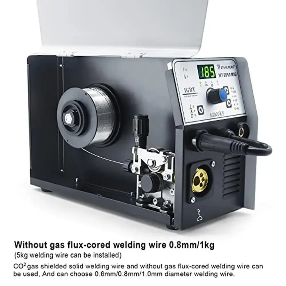 185A 3-in-1 Welding Machine Gas/Gasless Multi-Function Welder Steel Stainless Titanium Copper Flux MIG Solid Wire Stick Welding 3