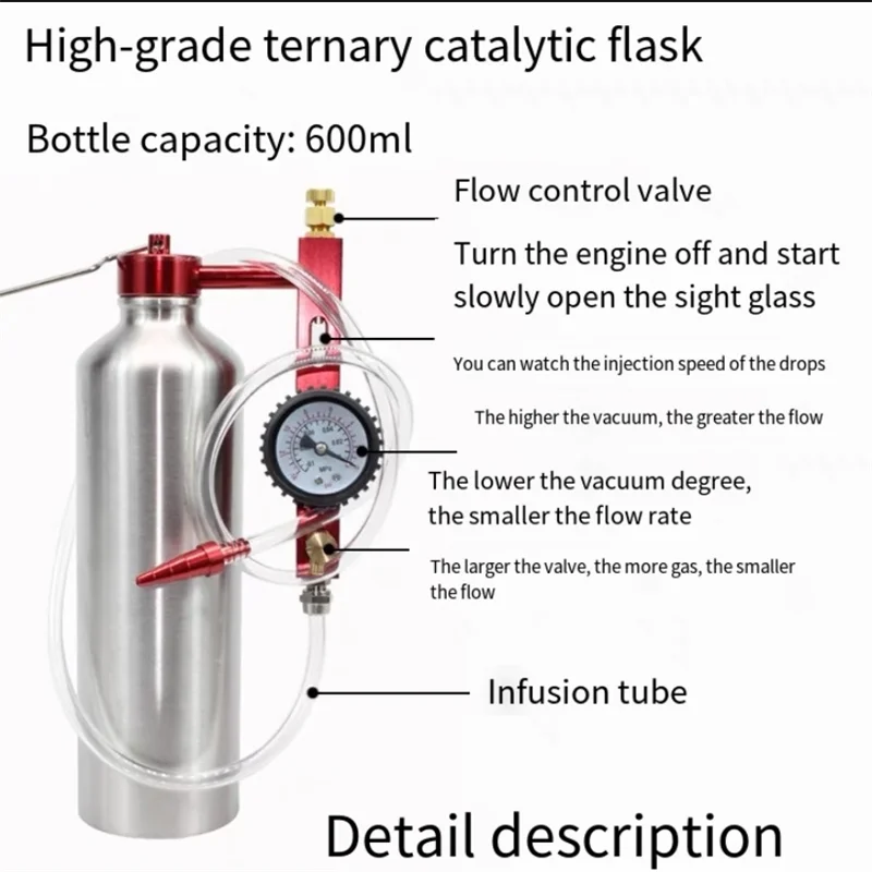 Catalytic Cleaning Canister Hanging Bottle Hanging Tool for Fuel&Exhaust System 600ML