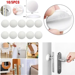 10pcs White Soft Silicone Wall Protector Self-adhesive Door Handle Bumper Protective Plug Non-slip Round Doors Stop Muffler