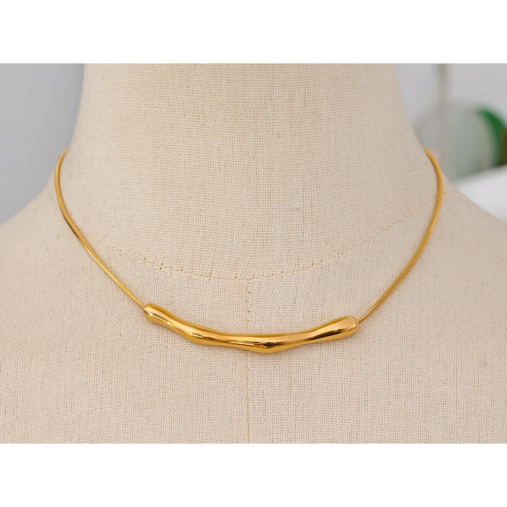 Yhpup Women 18K Gold PVD Plated Clavicle Necklace