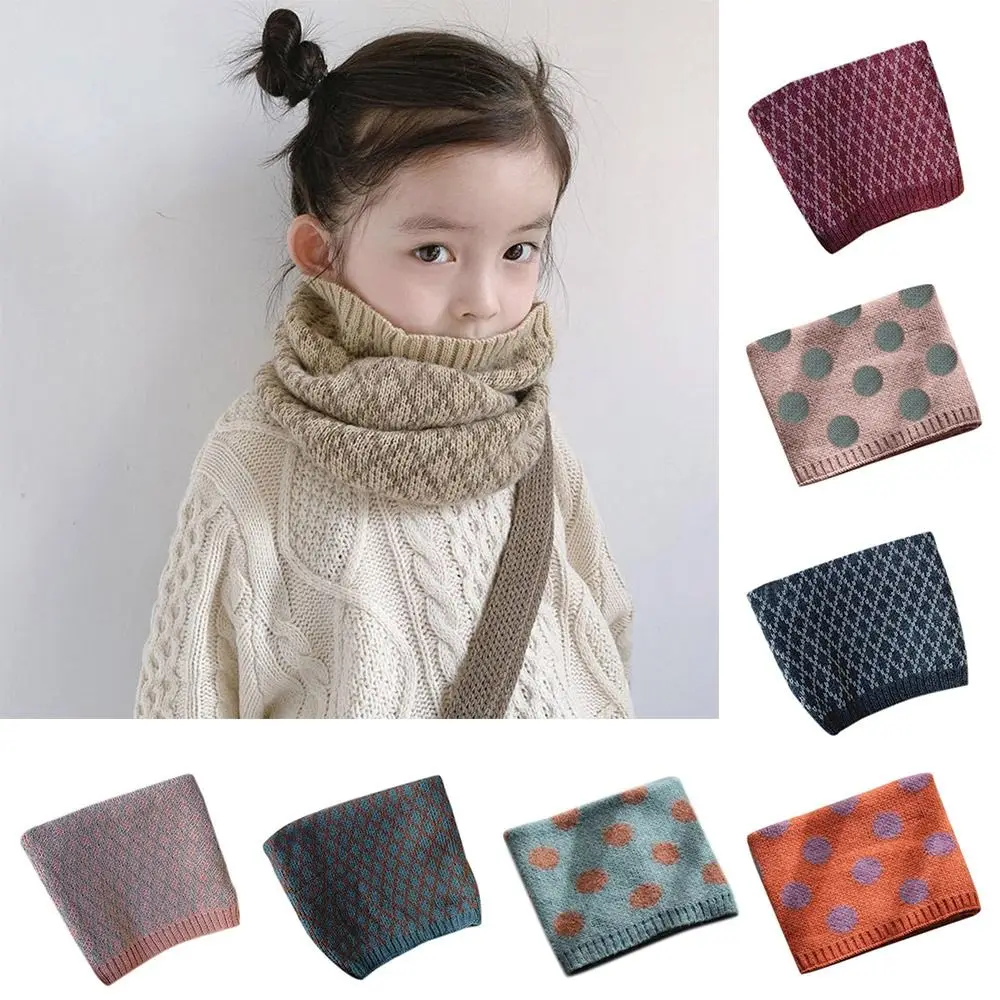 Baby Thermal Neck Warmer Windproof Coldproof Soft Boys Girls Knitted Scarf Bib Snood Cowl Tube Autumn Winter