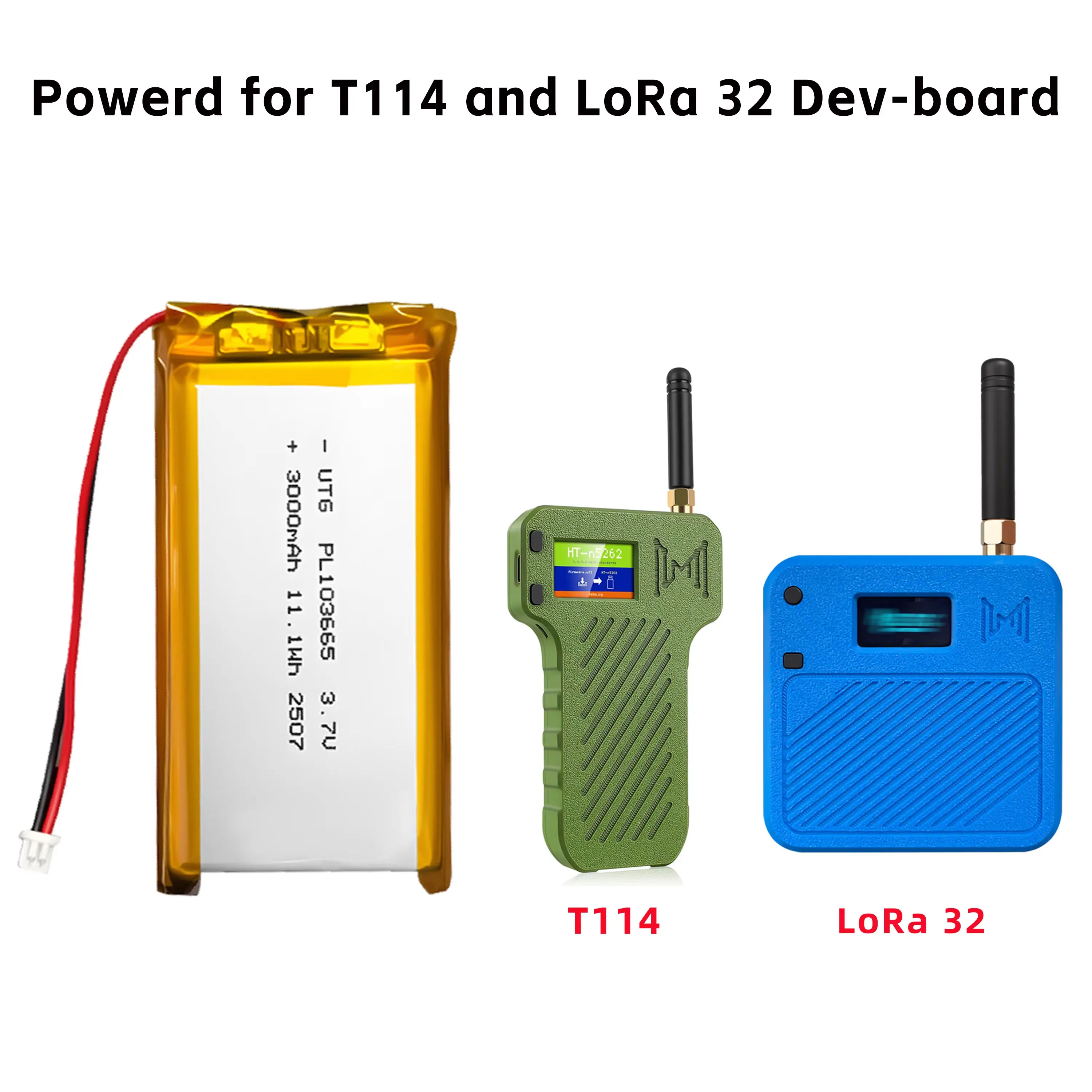 Batterie PL103665 3000mAh 3.7V pour RC, connecteurs et câbles visibles