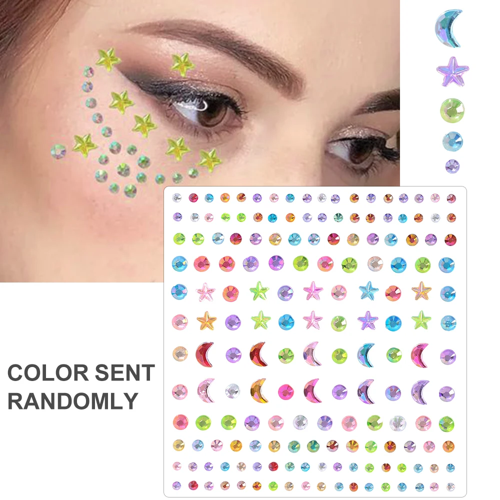 Sparkling Rhinestone Face Tattoo Stickers