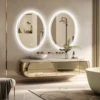 LED Bathroom Mirror Backlit Round Vanity Mirror with Lights Wall Mounted Anti-Fog Lighted Bathroom Mirror Dimmable Makeup Mirror 1