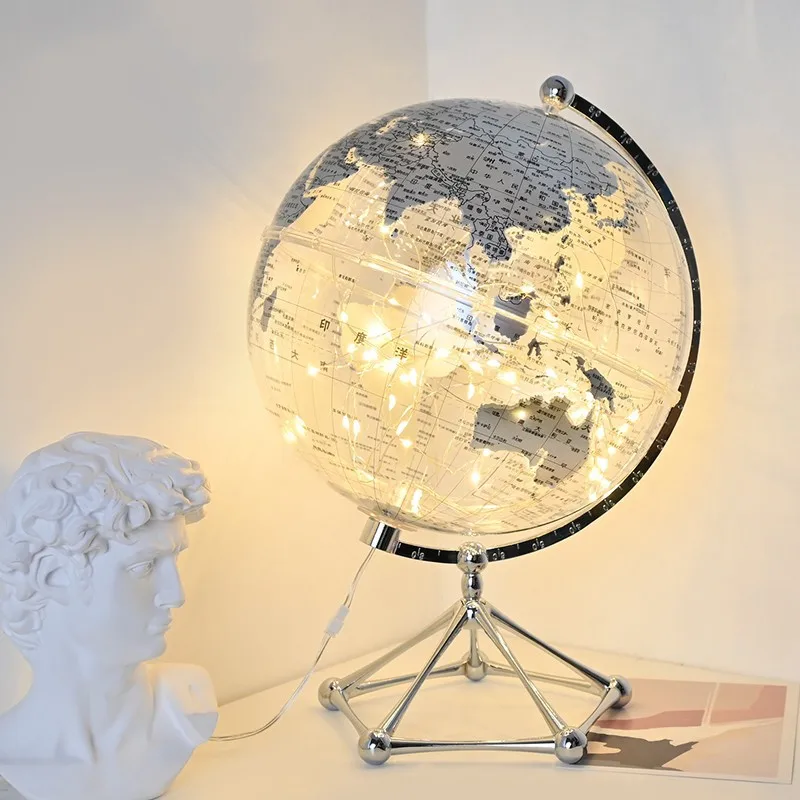 Flash LED Light World Globe,Transparent World Globe Lamp