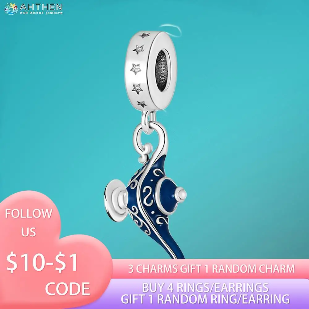 

Ahthen 925 Sterling Silver Beads Palace Tea Set Charm fit Original Pandora Bracelets Fashion Fine Jewelry Gift