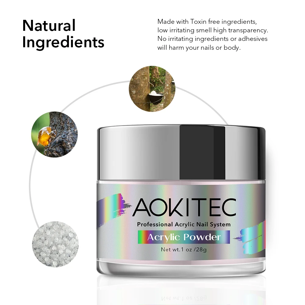 Aokitec 1OZ/2OZ Acrylic Powder French Nail Art Starter Design for Nail Carving Extension Adhesive Decoration Manicure Salon 4