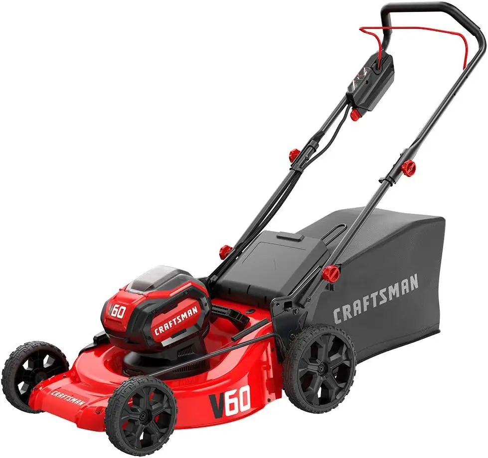 Cordless Lawn Mower 21-Inch Three in one push lawn mower, used for covering, bagging, and side unloading