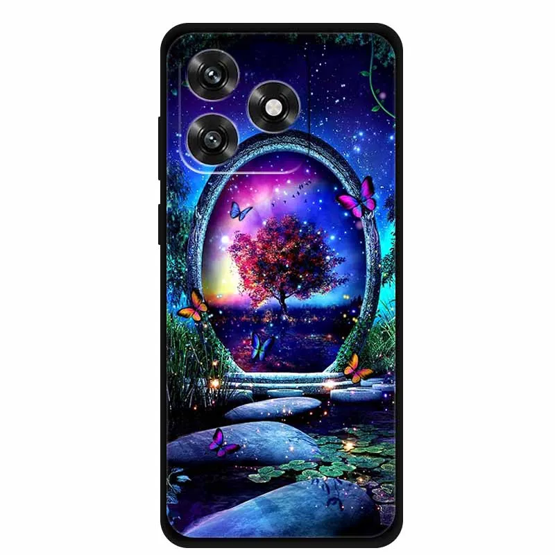 Black TPU Cartoon Soft Silicone Shockproof Case - Protective Back Cover