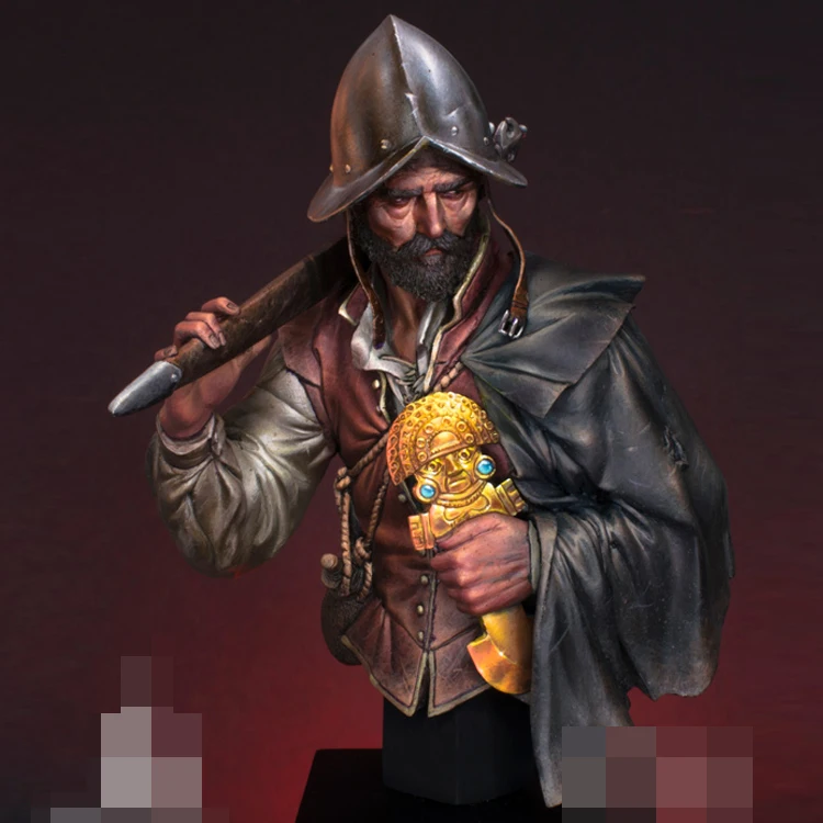 

1/12 Scale Die Cast Resin Figure Model Assembly Kit Spanish Conquistador DIY Model Toy (Unpainted)