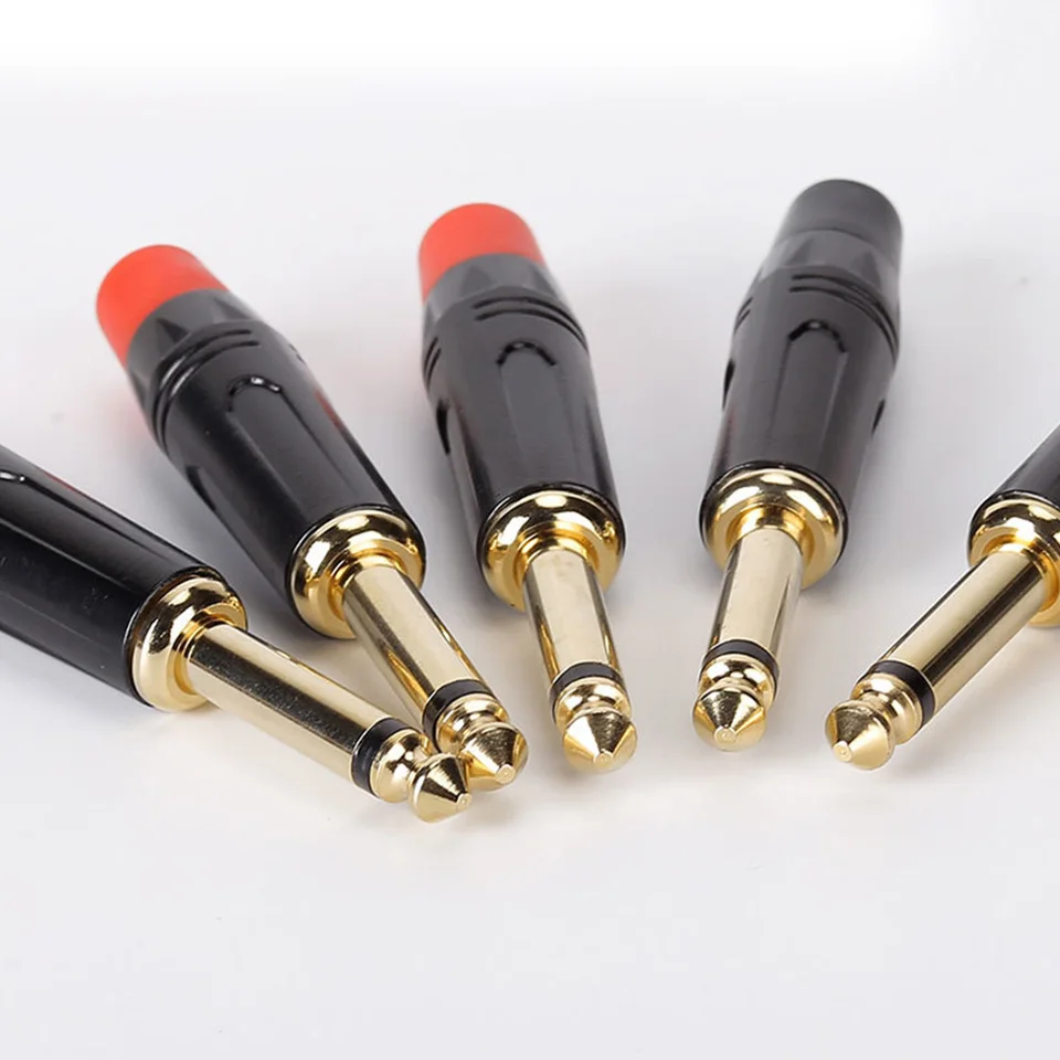 Suono Musicale 6,35 Mm Audio 1/4 "TS Plug 4 Pezzi/lottp Mono Maschio Connettore Jack A Saldare Per Cavi Altoparlante/guarra/microfono - Foto 9