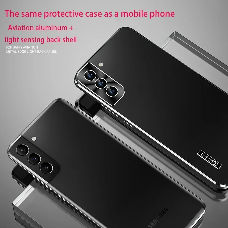 For Samsung Galaxy S23 S21 S22 S24 ultra Case Metal Magnetic Shell Built in Lens protection aluminium alloy Shockproof cover