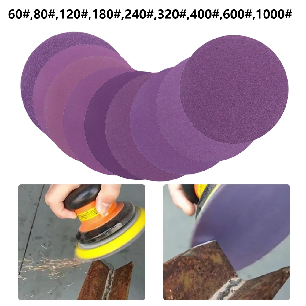 

5 Inch White Corundum Sandpaper Waterproof Sanding Disc 60-1000Grit Sandpaper Accesseries For Metal Grinding Polishing Finishing