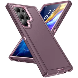 Rugged 3 - in - 1 Military Shockproof Armor Phone Case with Clashing Splicing Design - S25Ultra (A01)