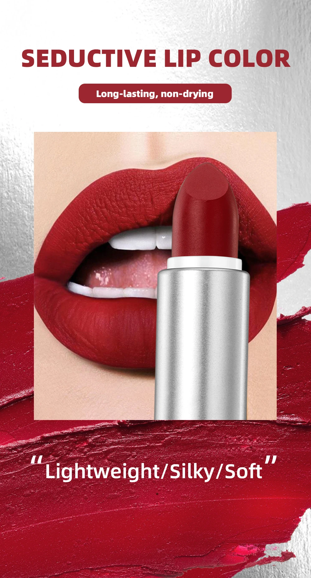 Professioneller Matter Lippenstift Langhaftender Wasserfester Lippenstift_voghion.com