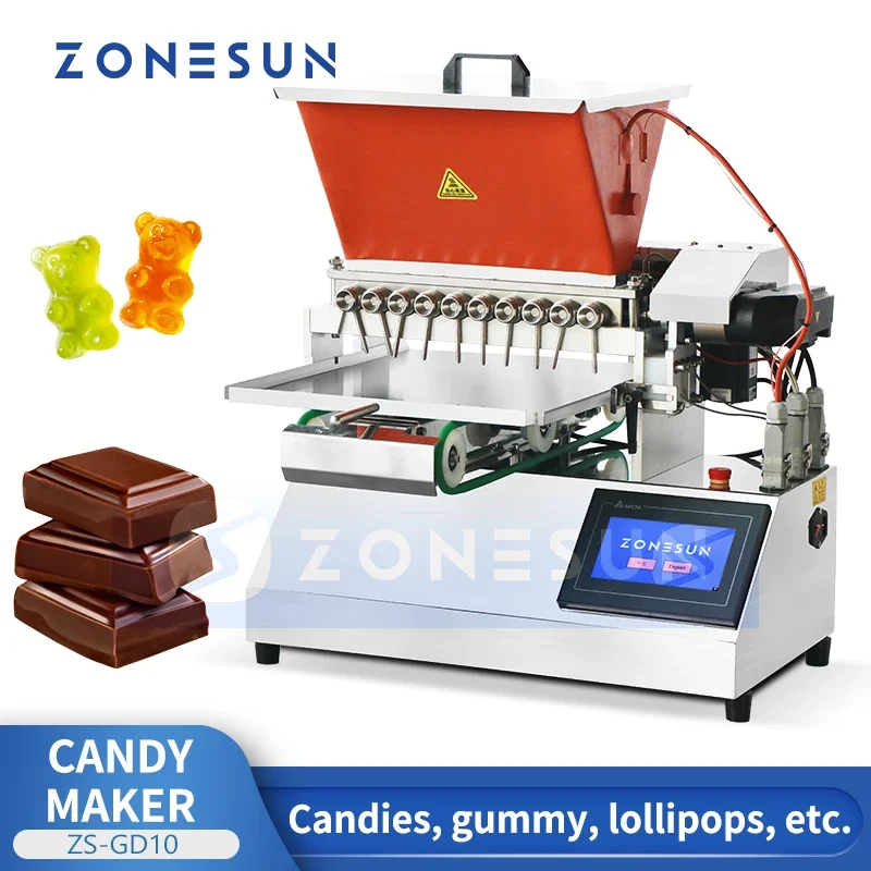 ZONESUN Chocolate Depositor Gummy Candy Making Machine Caramel Ganache Filler Confectionery Equipment Sweets Packaging ZS-GD10
