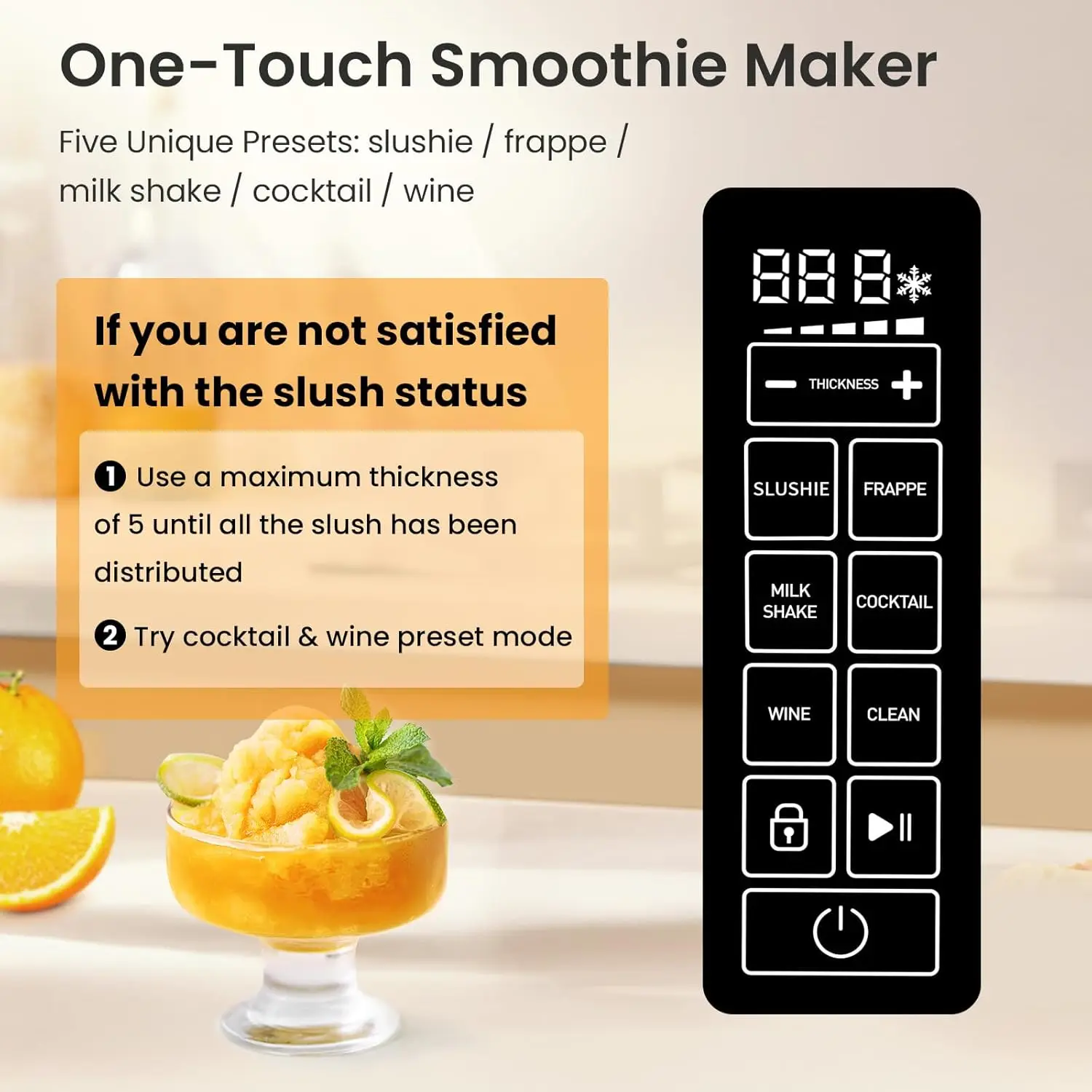 Machine, No Ice Needed, 68 oz Slushy Machine for Home with Self-Cleaning Function, Professional Frozen Drink Maker, 5 Preset Pro 3