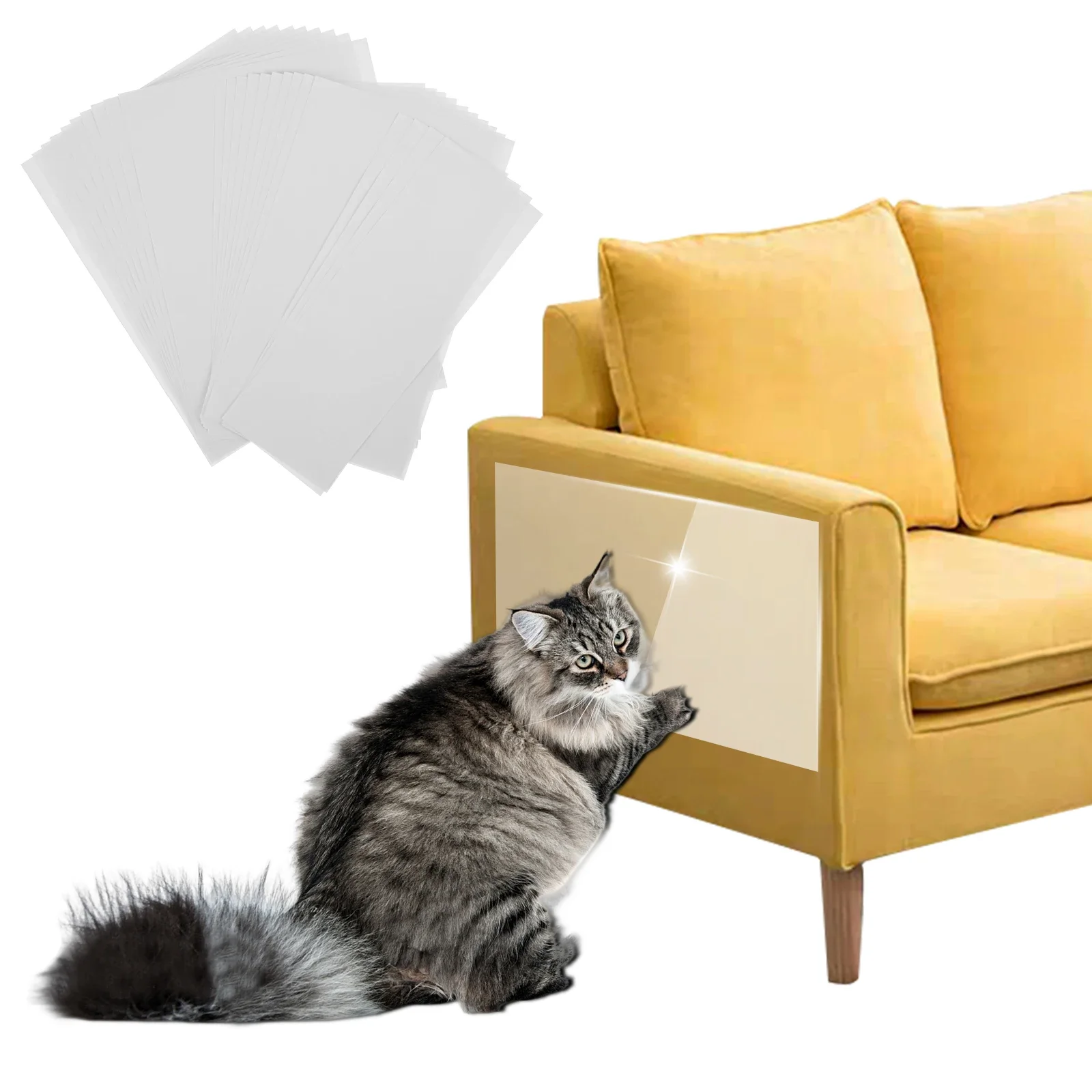 24Pcs Sofa Cat Anti Scratch Tape Transparent PVC Anti Cat Scratch Furniture Protector Self-Adhesive Pet Furniture NEW