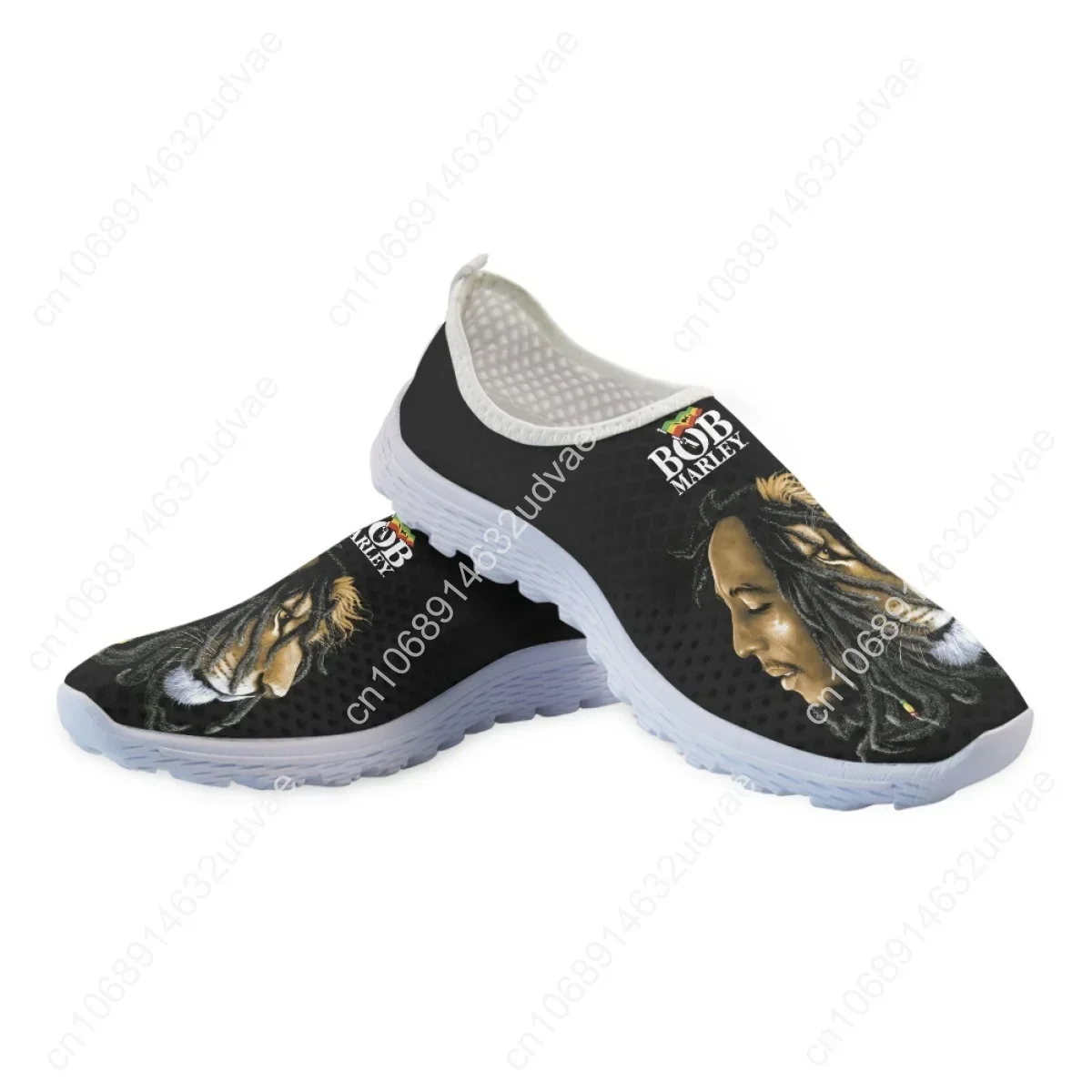 Cool Bob Marley And Lion Print Man Flat Shoes Breathable Slip-on Mesh Sneakers Shock Absorption Casual Tennis Beach Loafers 2023