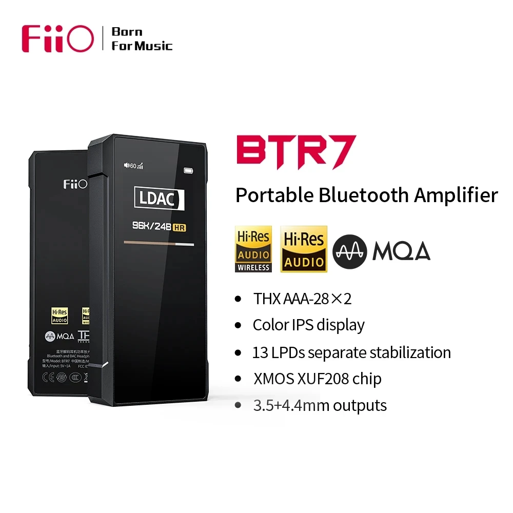 

FiiO BTR7 с MQA, USB DAC DSD256, QCC5124 наушники Bluetooth 5,1 усилитель DAC с двойным THX AAA-28 3,5 мм/4,4 мм выход