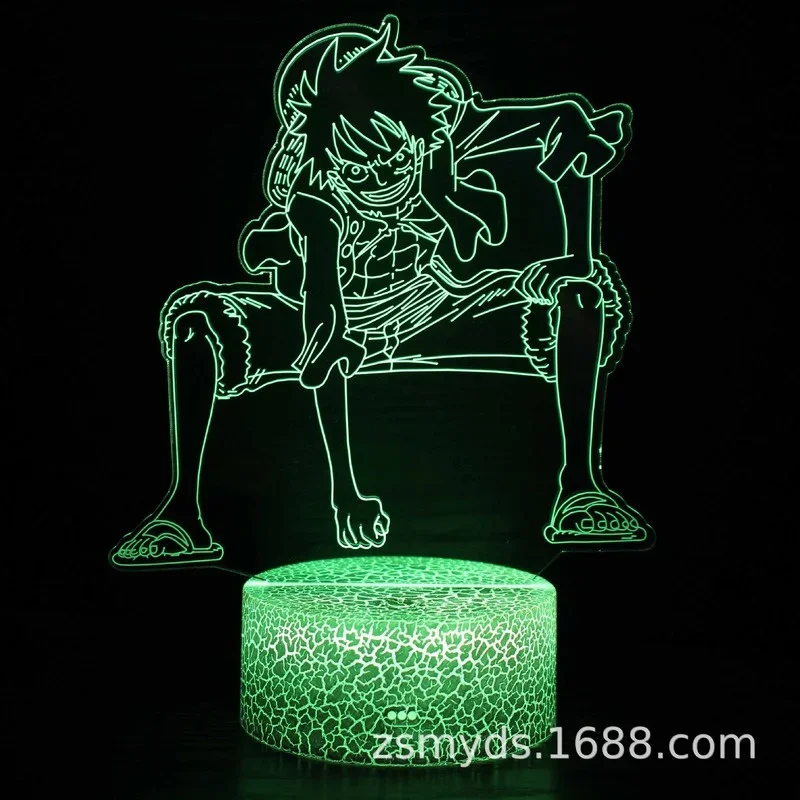 원피스 LED 루피 3D 야간 조명, 창의적인 다채로운 시각, 3 차원 소형 테이블 램프, 생일 선물, 분위기 조명