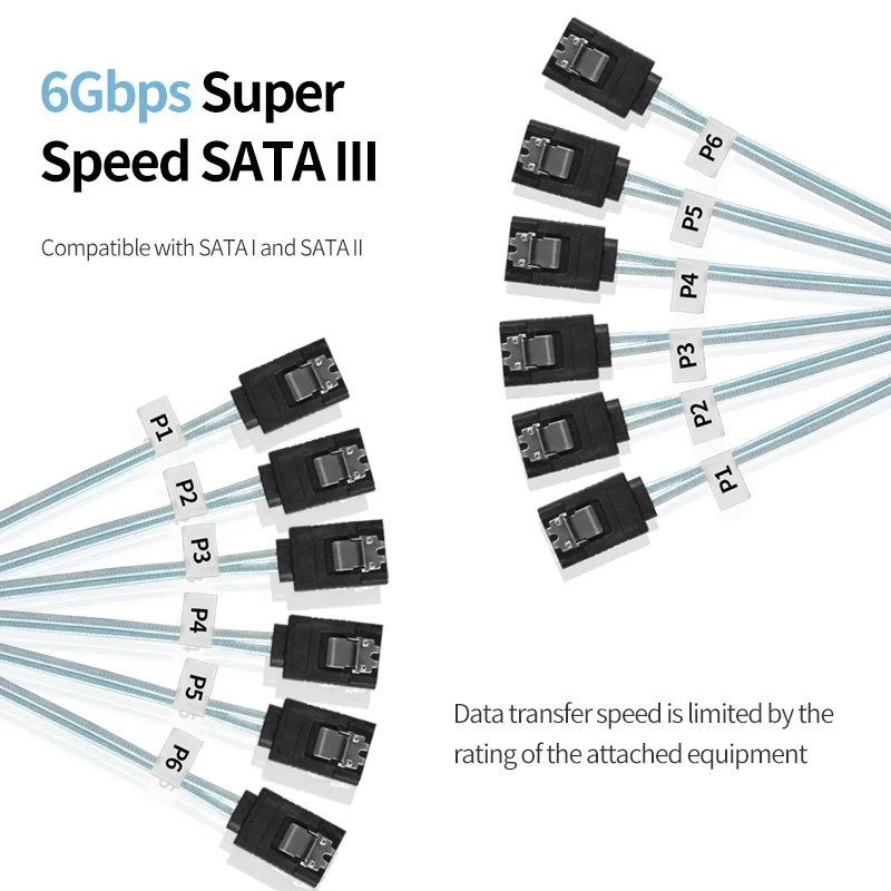 4/6 개/대 Sata-Sata 케이블 6 포트/세트 날짜 케이블 7 핀 Sata Sas 케이블 6Gbps Sata-Sata HDD 케이블 코드 서버 마이닝 용