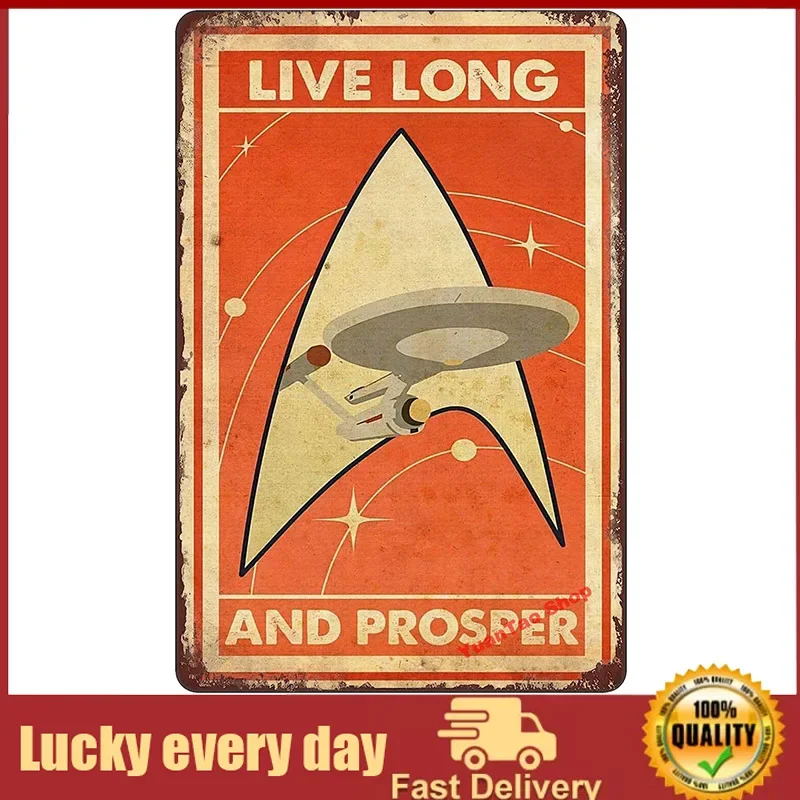 

Live Long and Prosper UFO Funny Tin Sign Bar Pub Diner Cafe Wall Decor Home Decor Art Poster Retro Vintage home decor