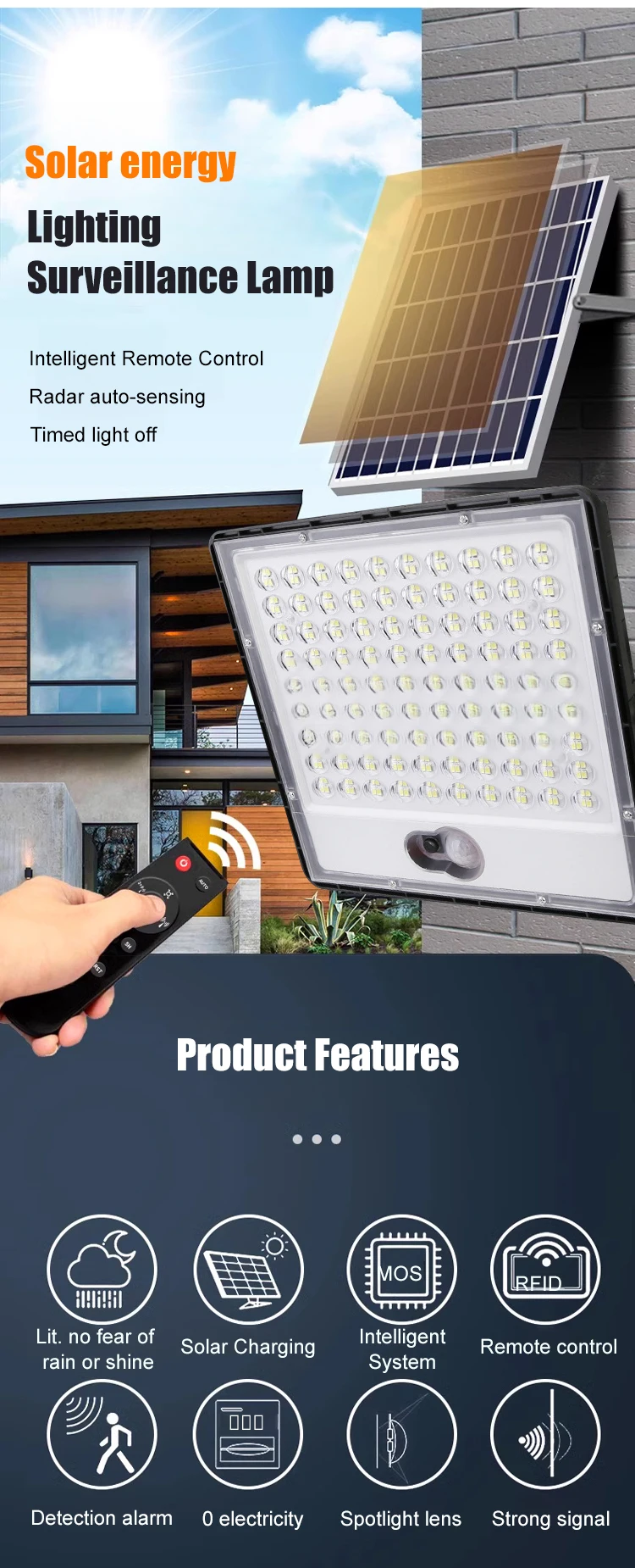 Description Picture 3 of itemSensor Outdoor Searchlight Garden Lights Solar Garden Lights Floodlight Body Lighting Searchlight